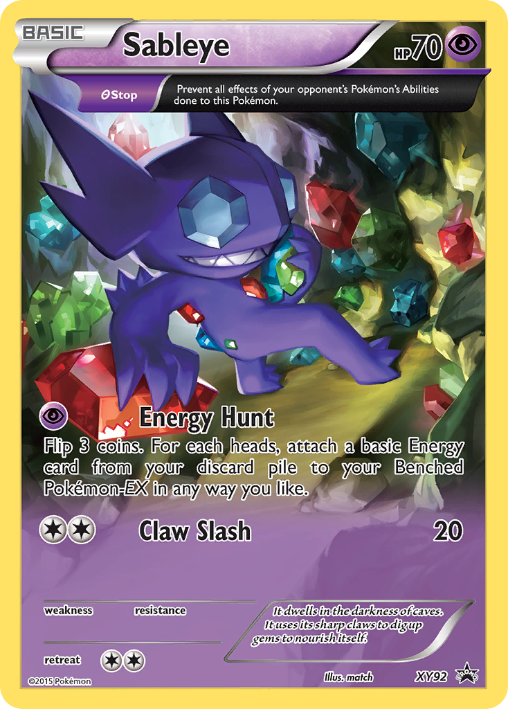 pokemon card sableye V SR Japanese Darkness Darkness Lode Search Put a Trainer card from your discard pile into your hand Sableye (XY92) [XY: Black Star