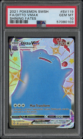 PSA GEM MT 10 Ditto VMAX (SV119/SV122) [Sword & Shield: Shining Fates] - 57080103