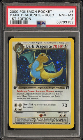 PSA NM-MT 8 Dark Dragonite-Holo(5/82) [Rocket] - 63793159