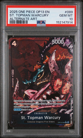 PSA GEM MT 10 St. Topman Warcury [Op13-Carrying On His Will] - 152147914