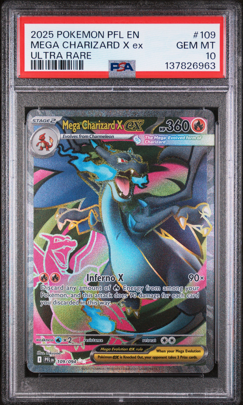 PSA GEM MT 10 Mega Charizard X Ex(109/094) [Pfl En-Phantasmal Flames] - 137826963