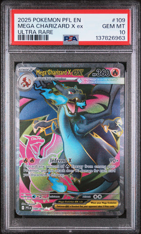 PSA GEM MT 10 Mega Charizard X Ex(109/094) [Pfl En-Phantasmal Flames] - 137826963
