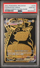 PSA GEM MT 10 Pikachu Vmax (279/184) [Japanese Sword & Shield Vmax Climax] - 86425081
