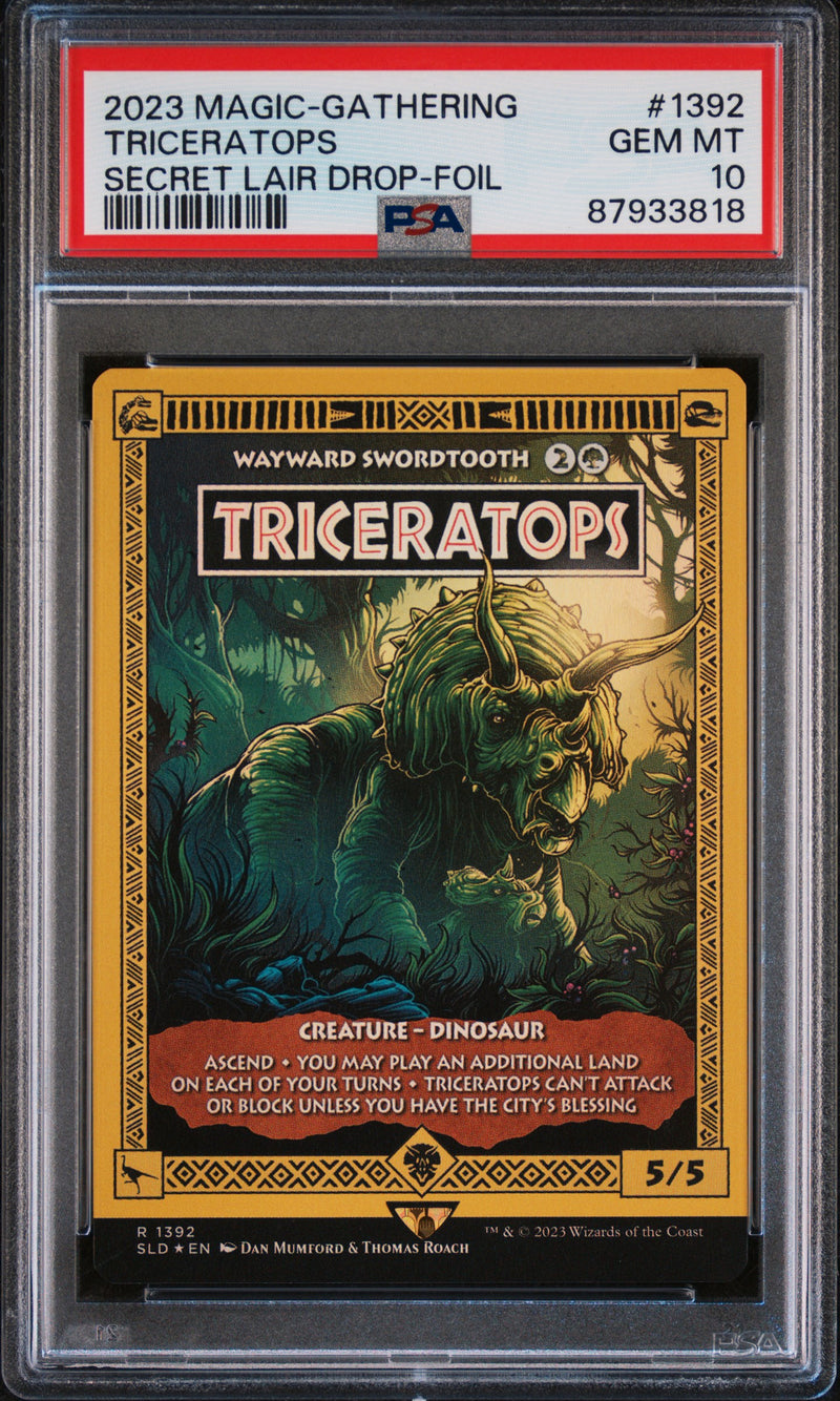 PSA GEM MT 10 Triceratops [Magic The Gathering Secret Lair Drop] - 87933818