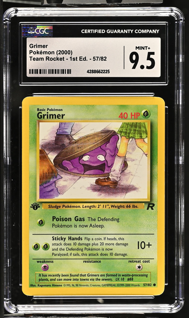 CGC MINT+ 9.5 Grimer (57/82) [Team Rocket - 1st Ed.] - 4288662225