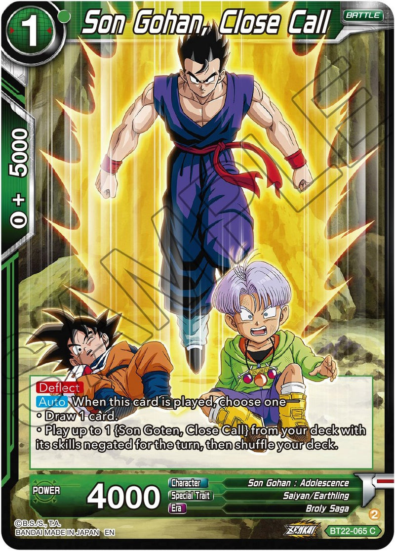 Son Gohan, Close Call (BT22-065) [Critical Blow]