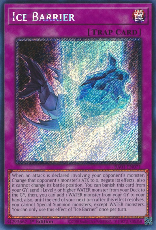 Ice Barrier [RA01-EN071] Platinum Secret Rare