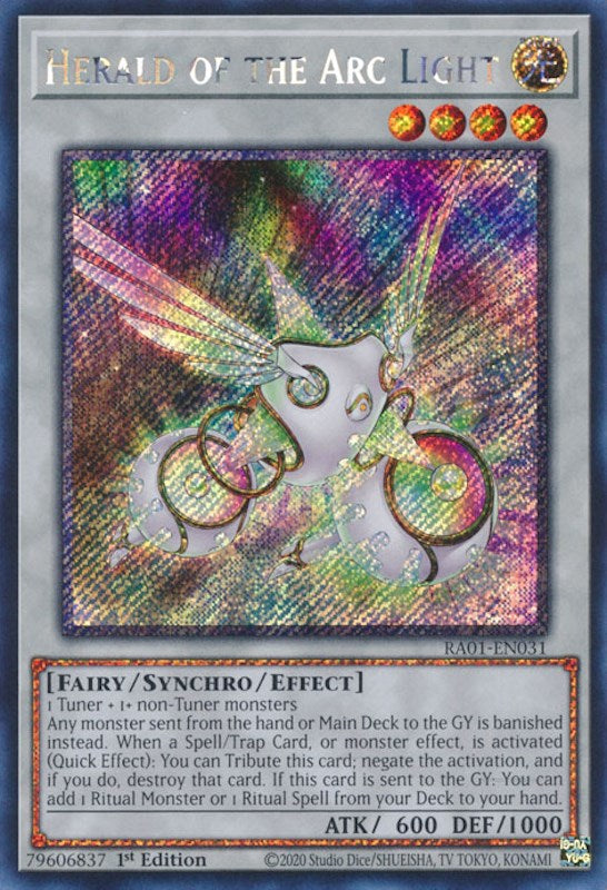 Herald of the Arc Light [RA01-EN031] Platinum Secret Rare