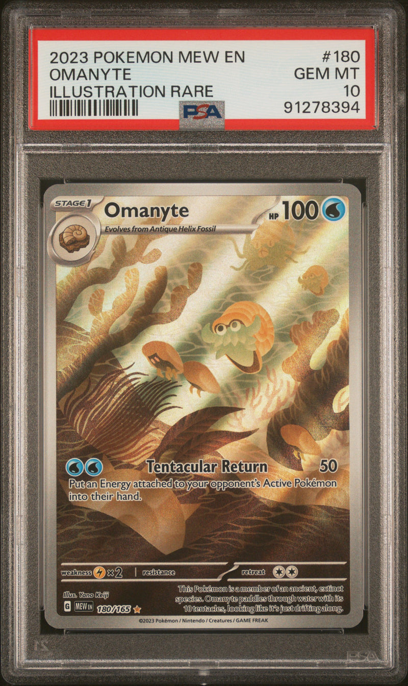 PSA GEM MT 10 Omanyte (180) [Mew En-151] - 91278394