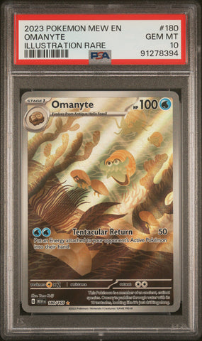 PSA GEM MT 10 Omanyte (180) [Mew En-151] - 91278394