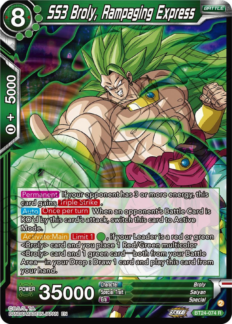 SS3 Broly, Rampaging Express (BT24-074) [Beyond Generations]