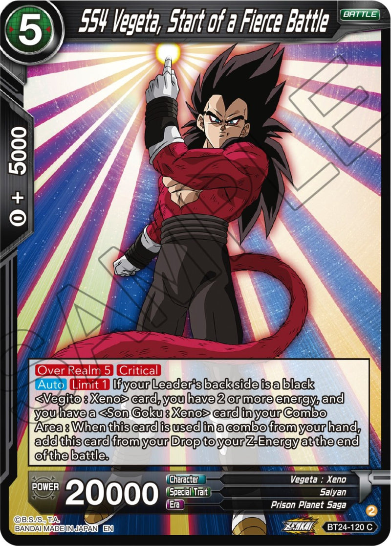 SS4 Vegeta, Start of a Fierce Battle (BT24-120) [Beyond Generations]