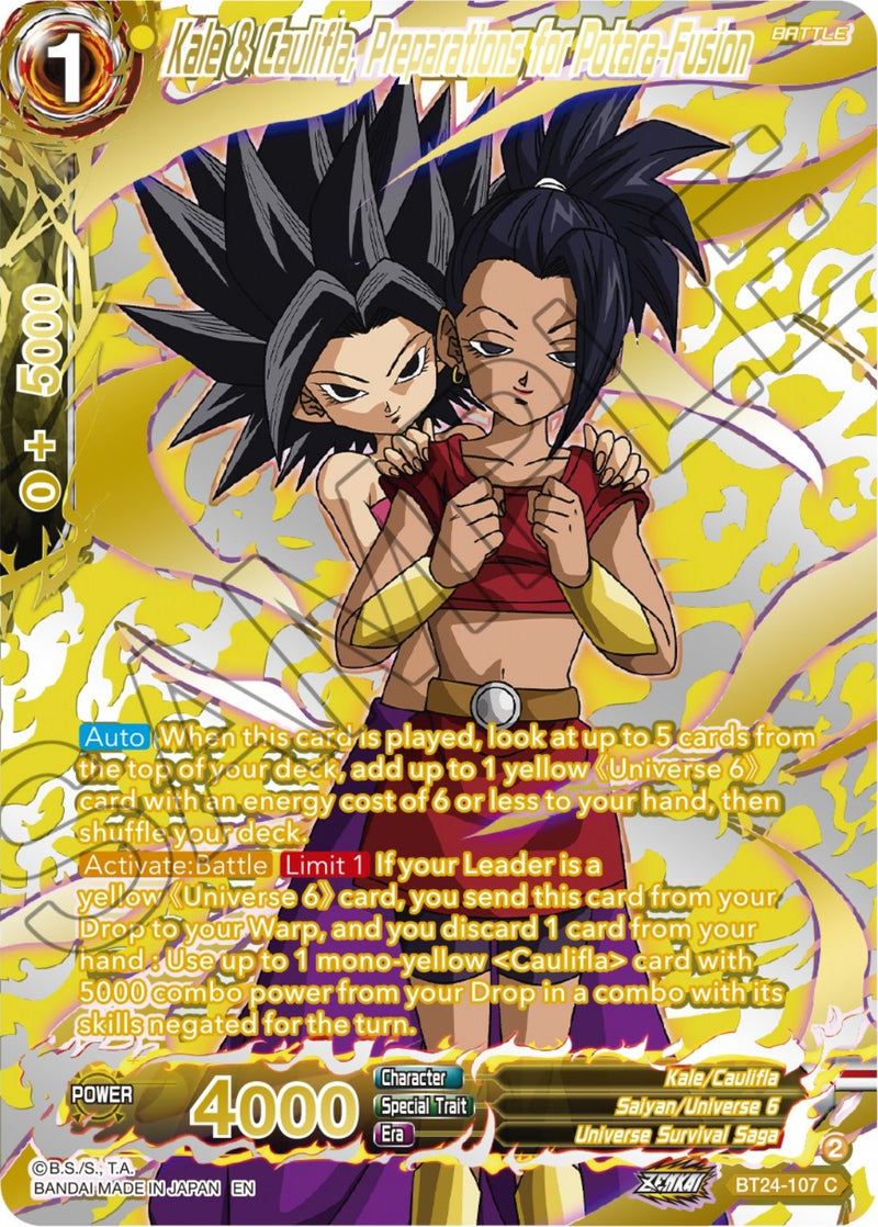 Kale & Caulifla, Preparations for Potara-Fusion (Collector Booster) (BT24-107) [Beyond Generations]