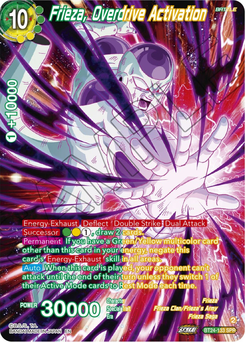 Frieza, Overdrive Activation (SPR) (BT24-133) [Beyond Generations]