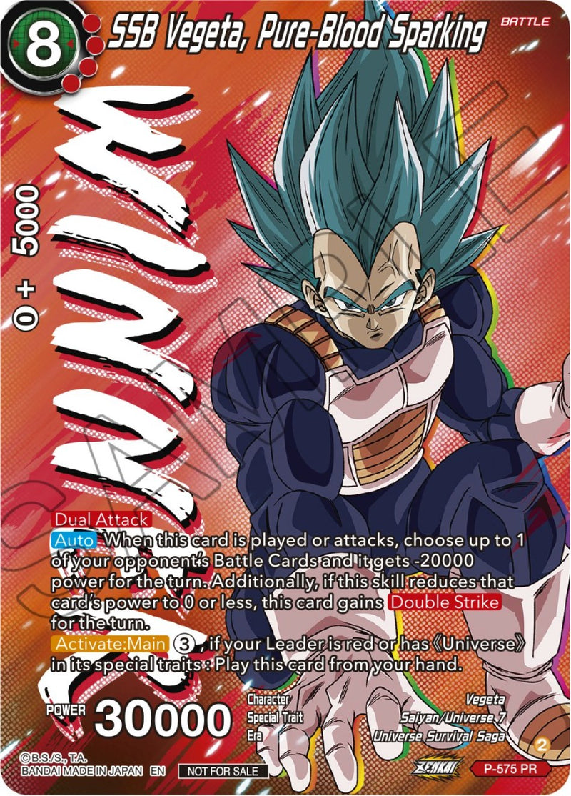 dragon ball super card game tournament pack SSB Vegeta, Pure-Blood Sparking (Zenkai Series Tournament Pack Vol.7)