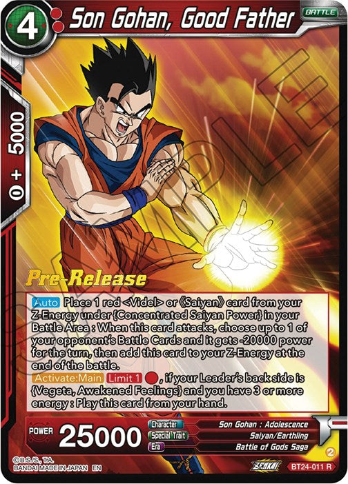 Son Gohan, Good Father (BT24-011) [Beyond Generations Prerelease Promos]