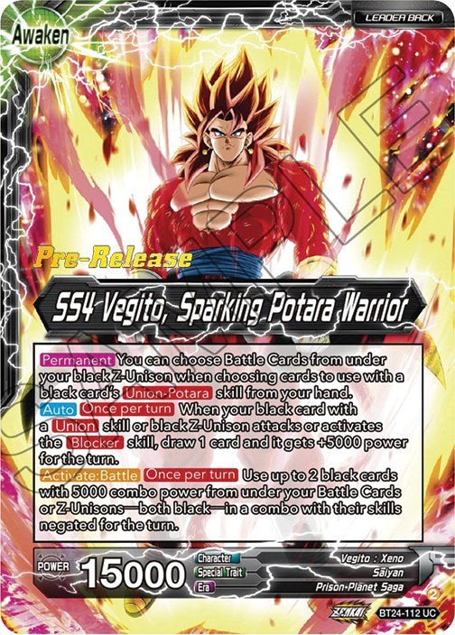 SS4 Son Goku & SS4 Vegeta // SS4 Vegito, Sparking Potara Warrior (BT24-112) [Beyond Generations Prerelease Promos]