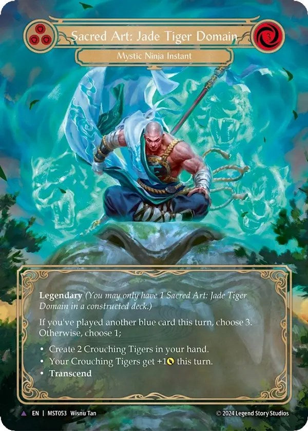 Sacred Art: Jade Tiger Domain (Marvel) [MST053] (Part the Mistveil)  Cold Foil