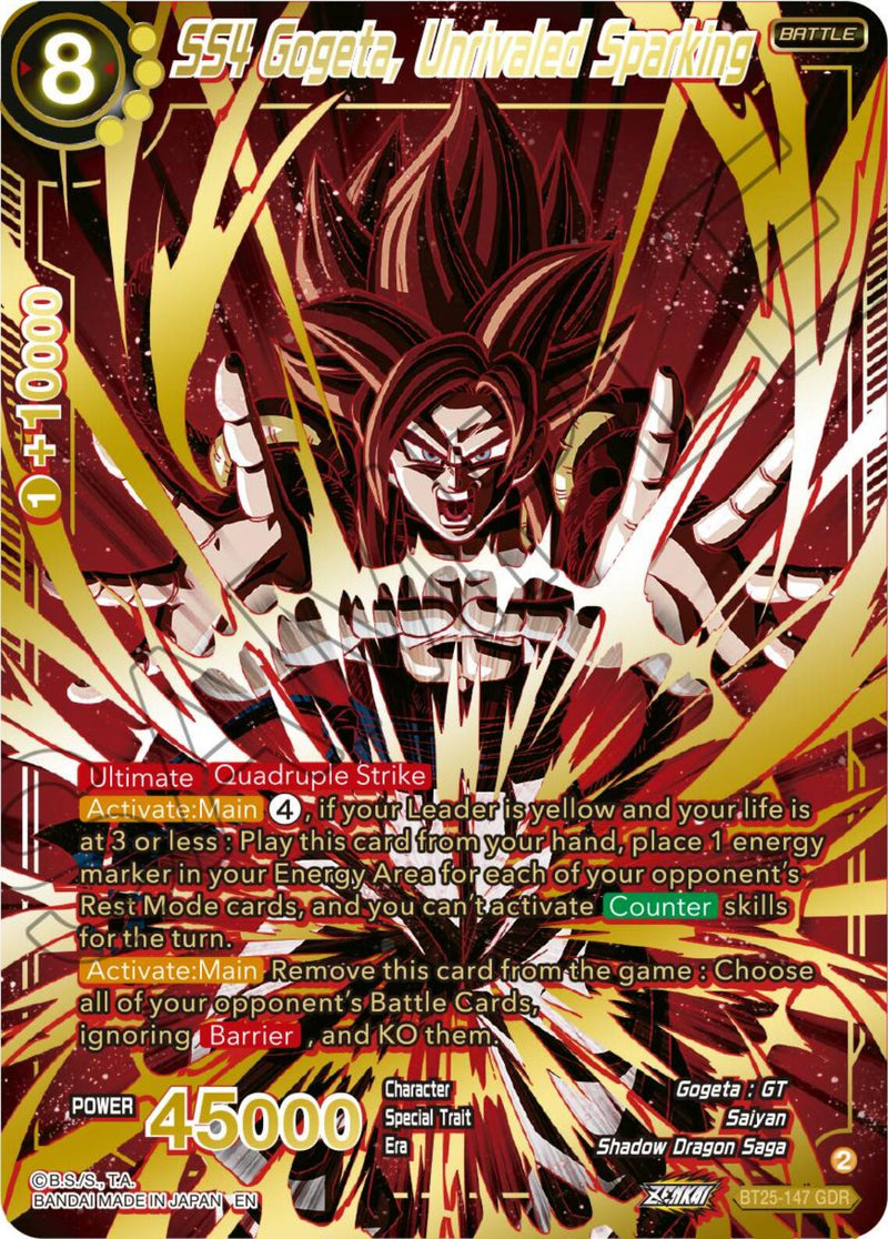 SS4 Gogeta, Unrivaled Sparking (GDR) (BT25-147) [Legend of the Dragon SS4 Gogeta, Unrivaled Sparking (GDR) (BT25-147) [Legend of the Dragon