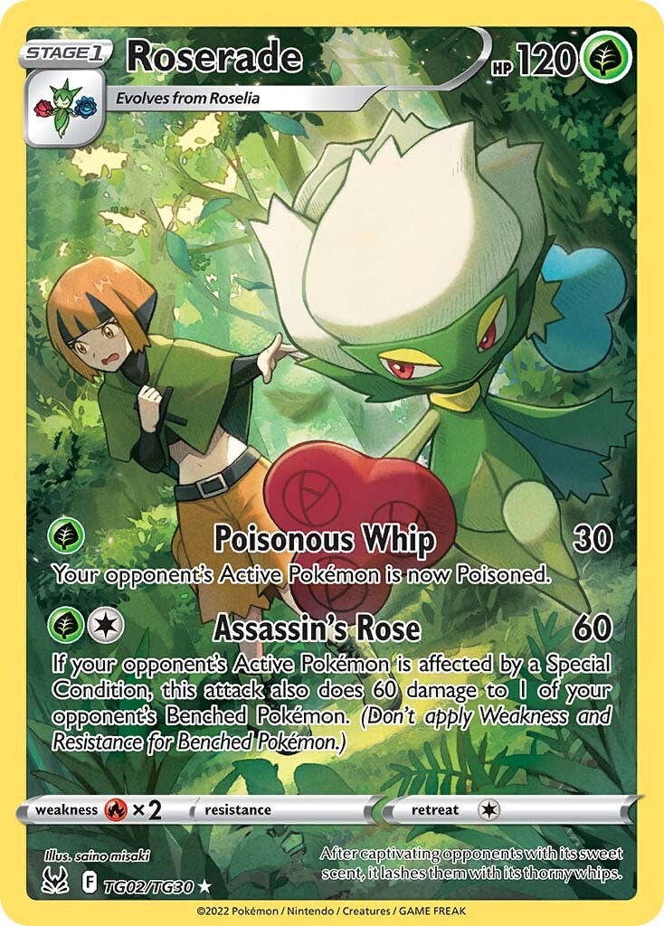pokemon roserade card - TG02/TG30 - Lost Origin - Trainer Gallery Colorless Artist Roserade | Sword & Shield