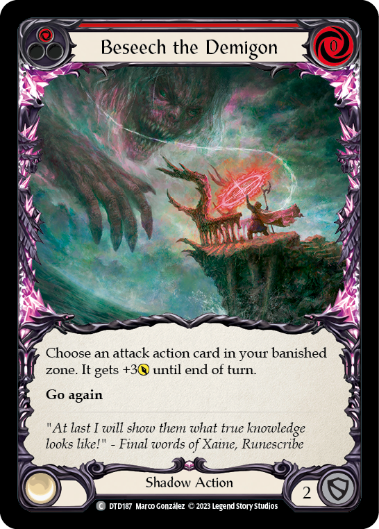 Beseech the Demigon (Red) [DTD187] (Dusk Till Dawn)  Rainbow Foil