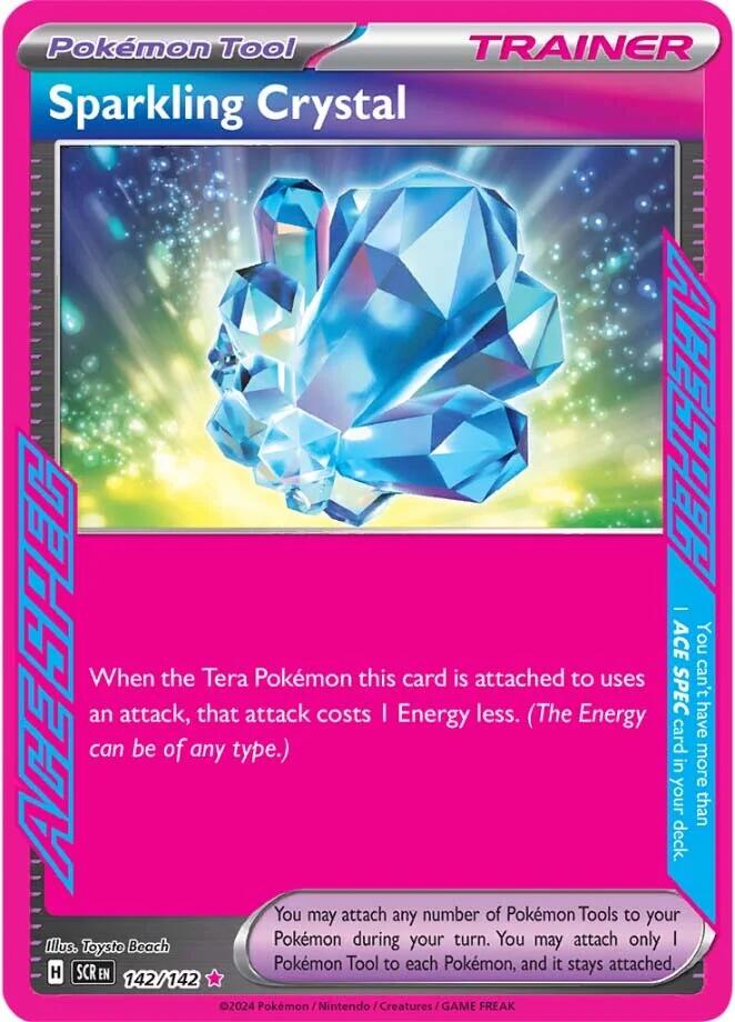 sparkling crystal pokemon card Pokemon Stellar Crown ACE SPEC Rare Sparkling Crystal #142