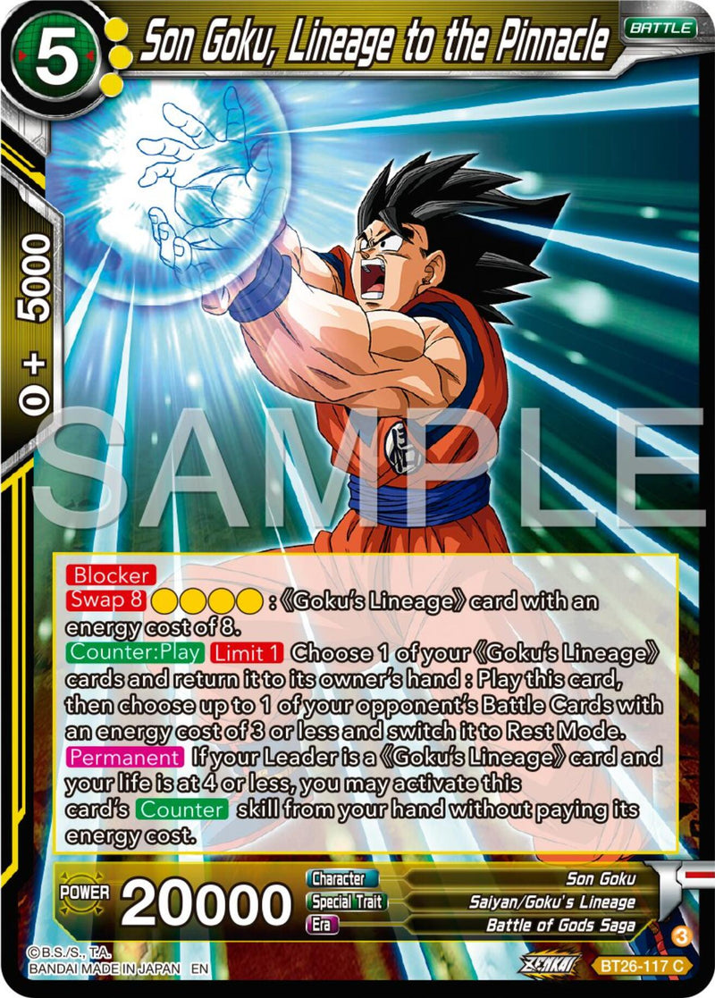 Son Goku, Lineage to the Pinnacle (BT26-117) [Ultimate Advent]