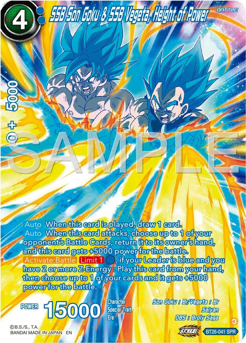 SSB Son Goku & SSB Vegeta, Height of Power (SPR) (BT26-041) [Ultimate SSB Son Goku & SSB Vegeta, Height of Power (SPR) (BT26-041) [Ultimate