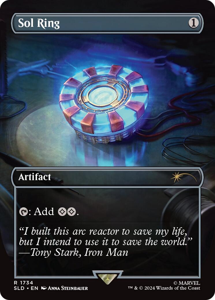 mtg sol ring card (0358) (Surge Foil) Commander: Final Fantasy (FIC) #358 Forged within the star itself Sol Ring (1734) (Rainbow Foil)