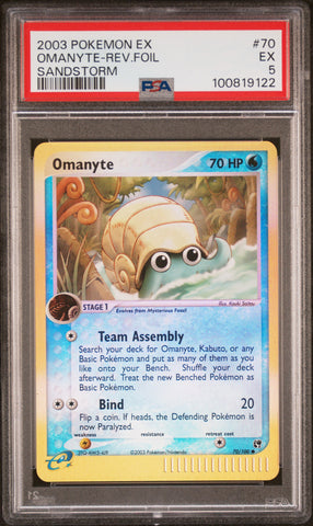 PSA EX 5 Omanyte-Rev.Foil (70/100) [Ex Sandstorm] - 100819122