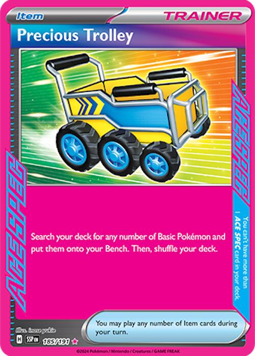 185 191 pokemon card Precious Trolley 185/191 Sv08: Surging Sparks Holo for sale online