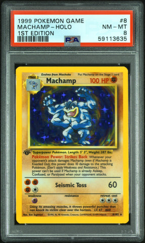 PSA NM-MT 8 Machamp-Holo (8/102) [Game] - 59113635