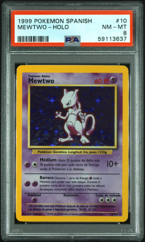PSA NM-MT 8 Mewtwo-Holo (10/102) [Spanish] - 59113637