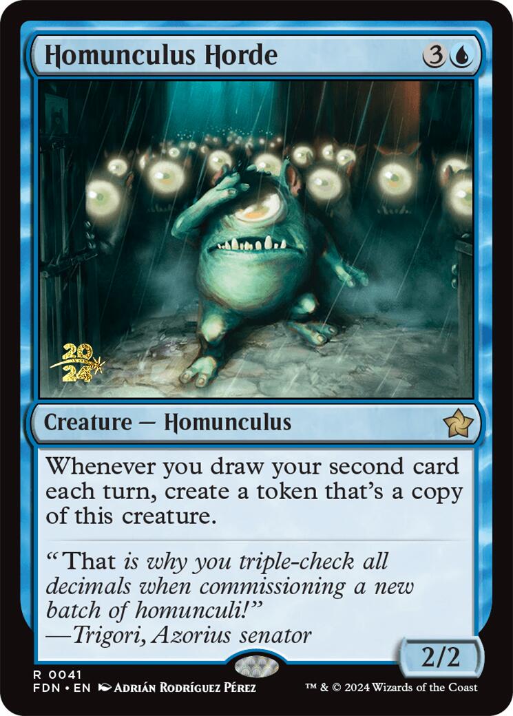 mtg foundations prerelease cards Homunculus Horde [Foundations Prerelease Promos]