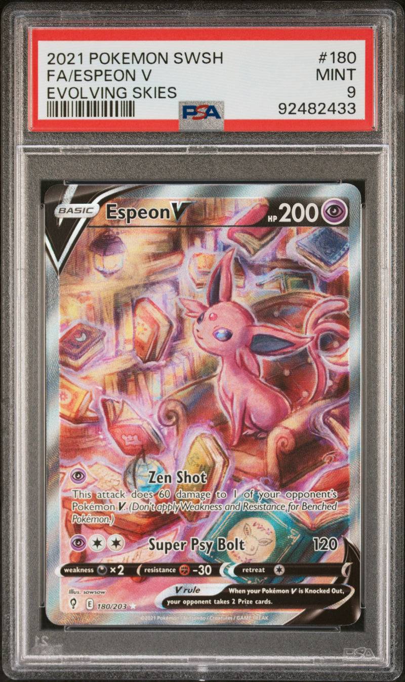 PSA MINT 9 Espeon V (180/203) [Sword & Shield: Evolving Skies] - 92482433