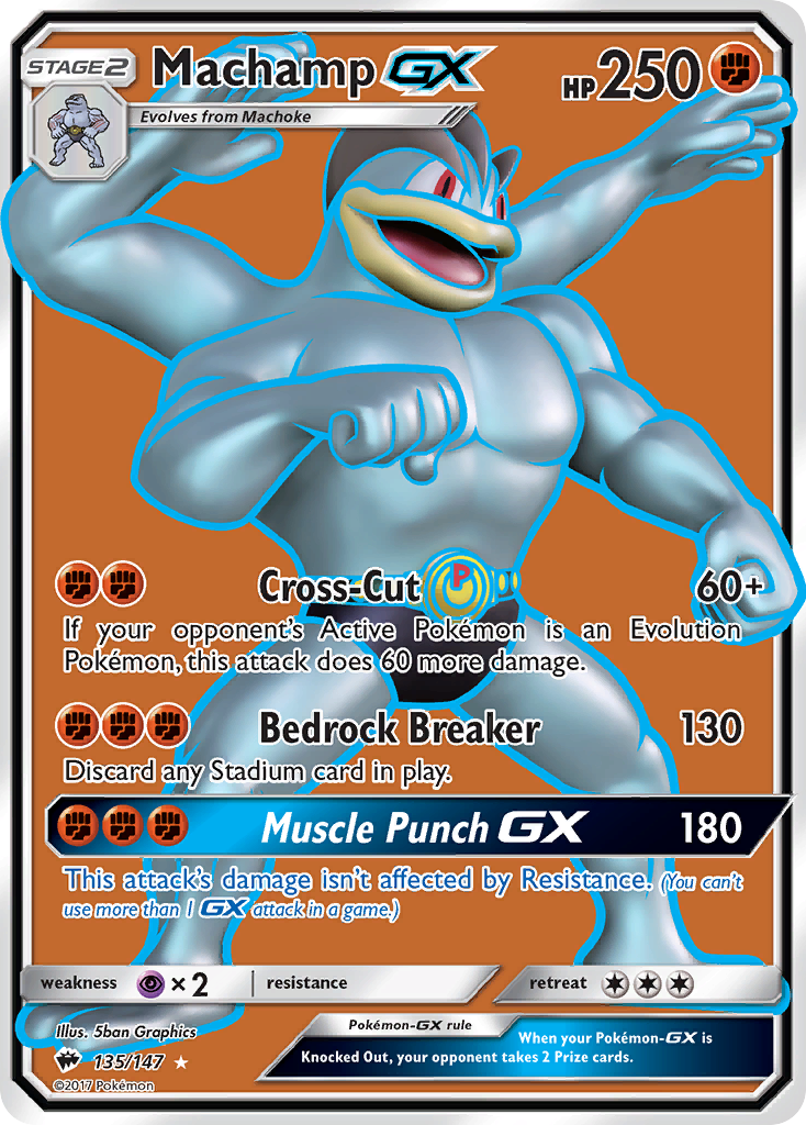 paldean student pokemon card price Machamp GX (135/147) [Sun & Moon: Burning Shadows]