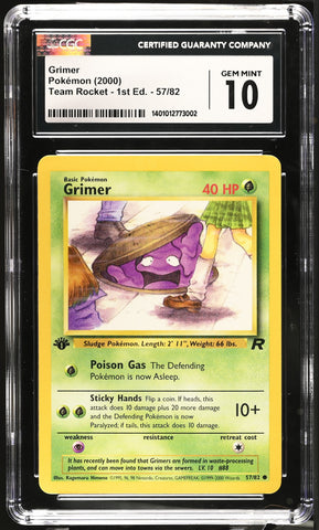CGC GEM MINT 10 Grimer (57/82) [Team Rocket - 1st Ed.] - 1401012773002