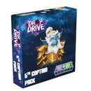 Drop Drive 5th Captain Pack board game expansion box featuring Captain Marv Luz, a blue-skinned character with flowing white hair and golden armor against a starry space background. The box displays the Drop Drive logo with a rose emblem at the top and Phase Shift Games branding at the bottom right corner. The packaging uses a deep blue cosmic theme with scattered stars and nebula effects throughout the design.