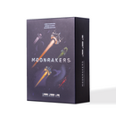 Moonrakers board game box featuring a dark space-themed design with colorful spaceships and the game title in bold white letters.