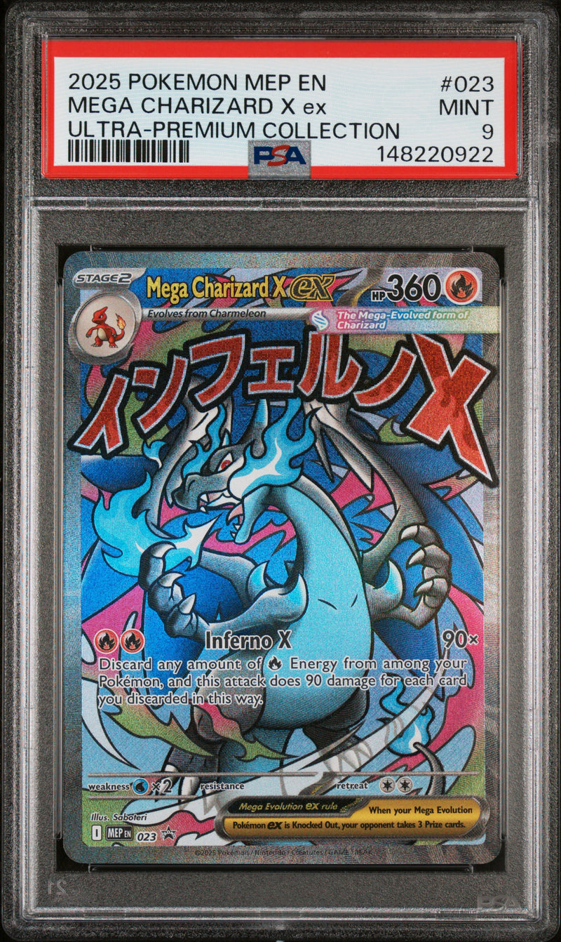 PSA MINT 9 Mega Charizard X Ex (23) [Mep En-Me Black Star Promo] - 148220922