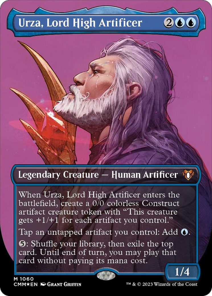 Urza, Lord High Artificer (Borderless Textured Foil Frame Break) [Comm Urza, Lord High Artificer (Borderless Textured Foil Frame Break) [Comm