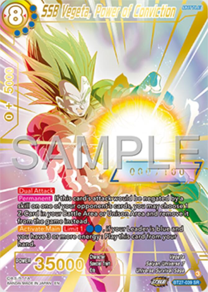 SSB Vegeta, Power of Conviction (Serial Numbered) (BT27-039) [History
