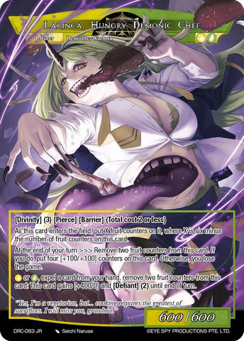First-Class Cook, Larinca // Larinca, Hungry Demonic Chef (DRC-063 JR) [Descent into the Raven's Catacombs]