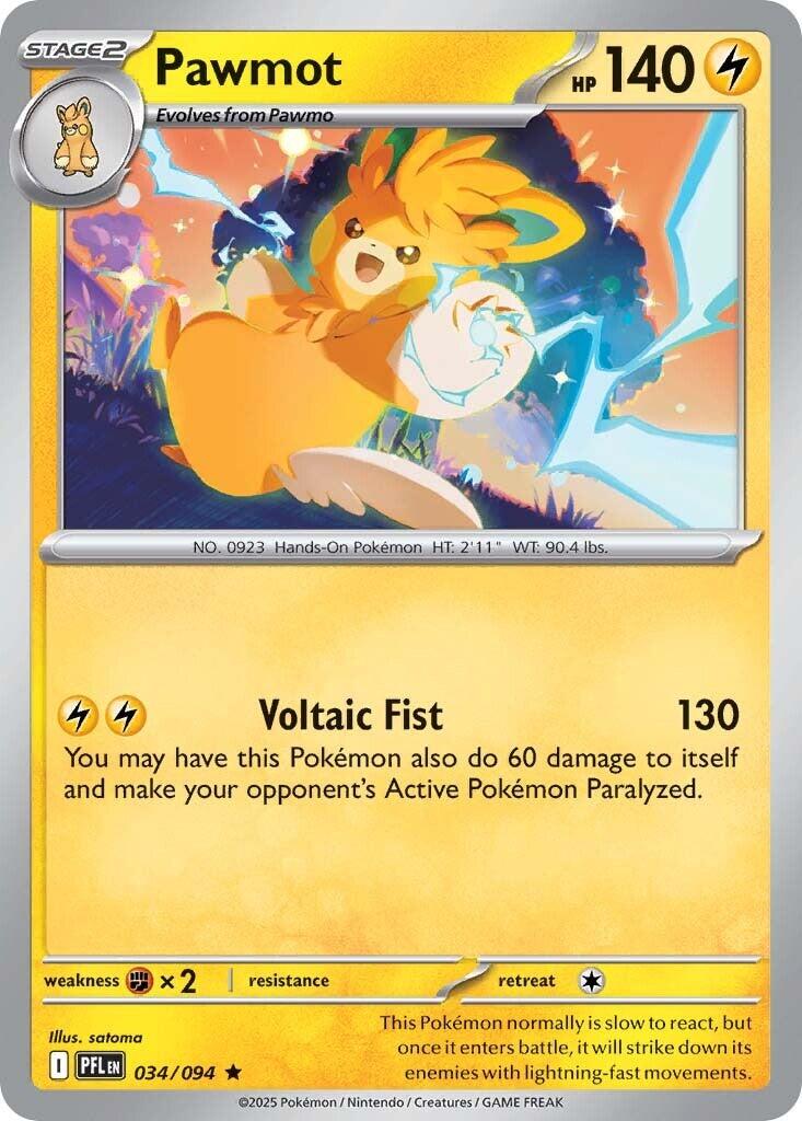pawmo pokemon card Pawmot ex - 073/197 Double Rare - Obsidian Flames (Dont apply Weakness and Resistance for Benched Pokmon.) Pawmot (034/094) [Mega Evolution: Phantasmal