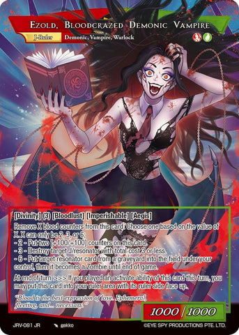 Sanguinary Glyphologist, Ezold // Ezold Bloodcrazed Demonic Vampire (JRV-081 JR) [Journey to Ravidra]