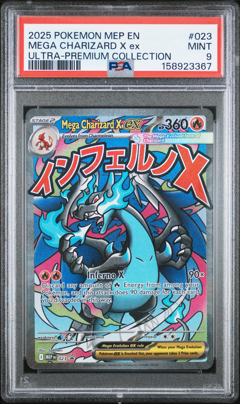 PSA MINT 9 Mega Charizard X Ex (23) [Mep En-Me Black Star Promo] - 158923367