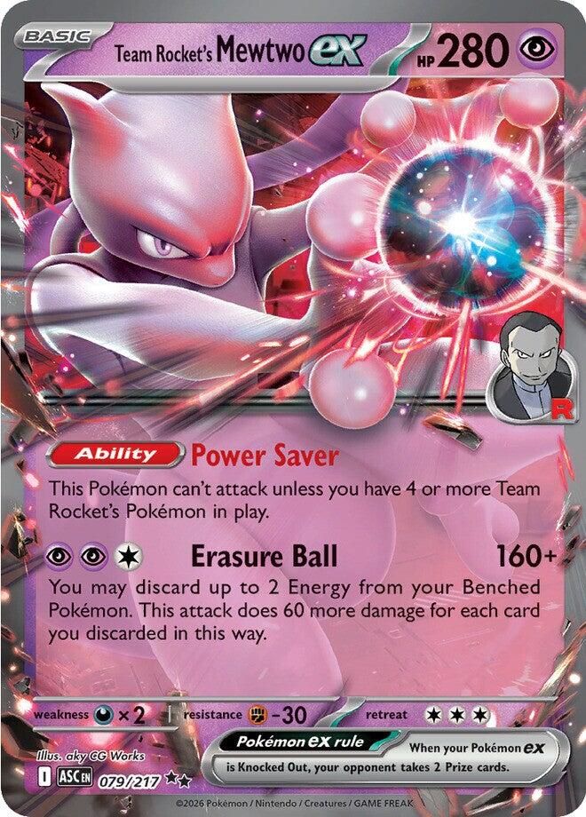 pokemon cards mega mewtwo Team Rocket's Mewtwo ex (079/217) [Mega Evolution: Ascended Heroes]