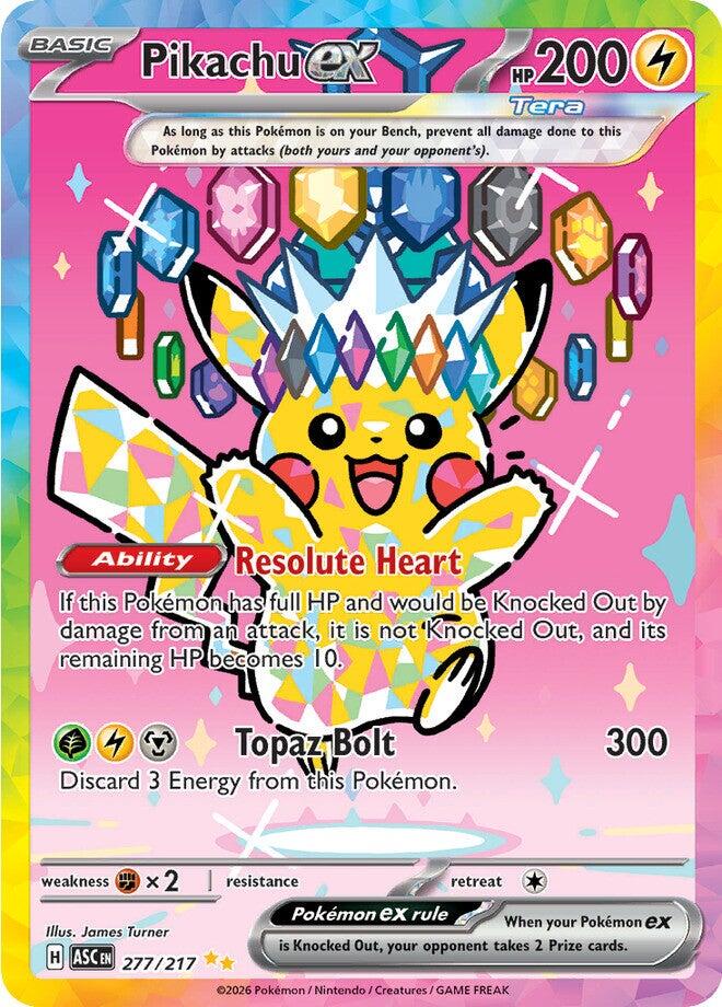 Pokemon Trading Card Game Ascended Heroes Special Illustration Rare Pikachu ex #277 Pokemon Trading Card Game Ascended Heroes Special Illustration Rare Pikachu ex #277