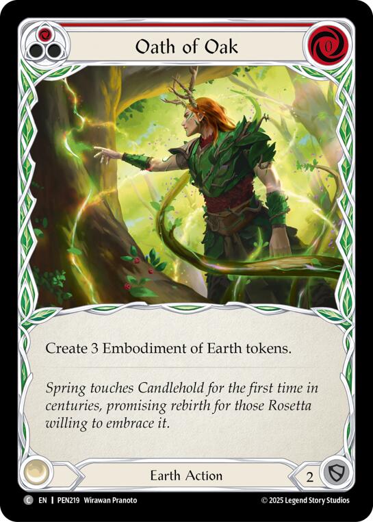Oath Of Oak (Red) (Rainbow Foil) [PEN219] (Compendium of Rathe)  Rainbow Foil