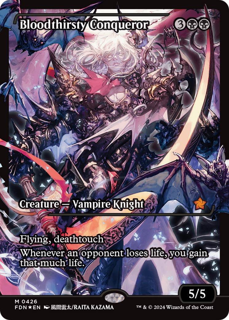 mtg foundations vampire cards Bloodthirsty Conqueror (Showcase) [Foundations]